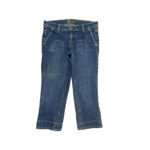 bebe Cuffed Trouser Slim Crop‎ Women's size 26 Dark Wash Blue Denim jeans